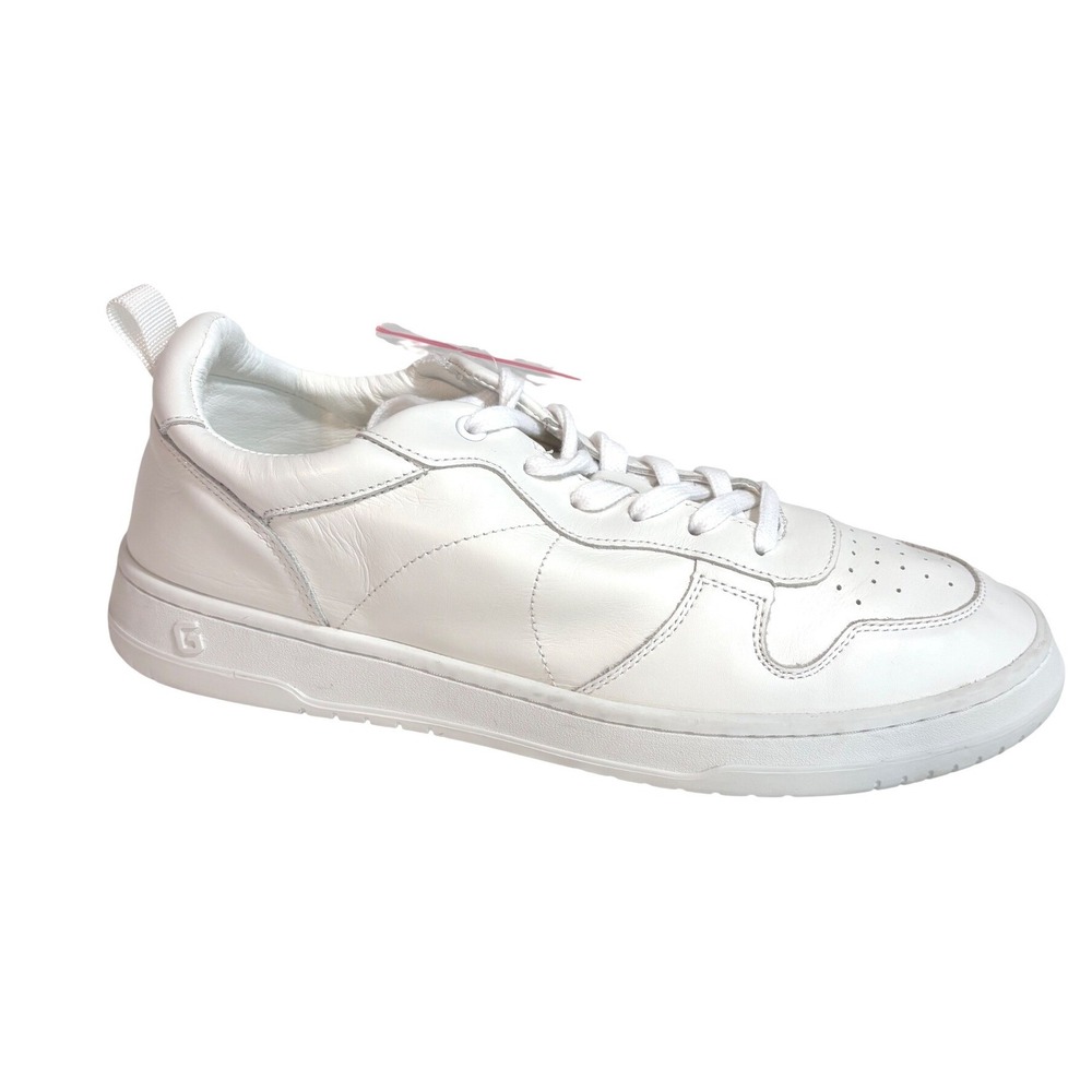 White Leather Sneakers Low Top Chunky Sole Minimalist Boutique Style Women's 11